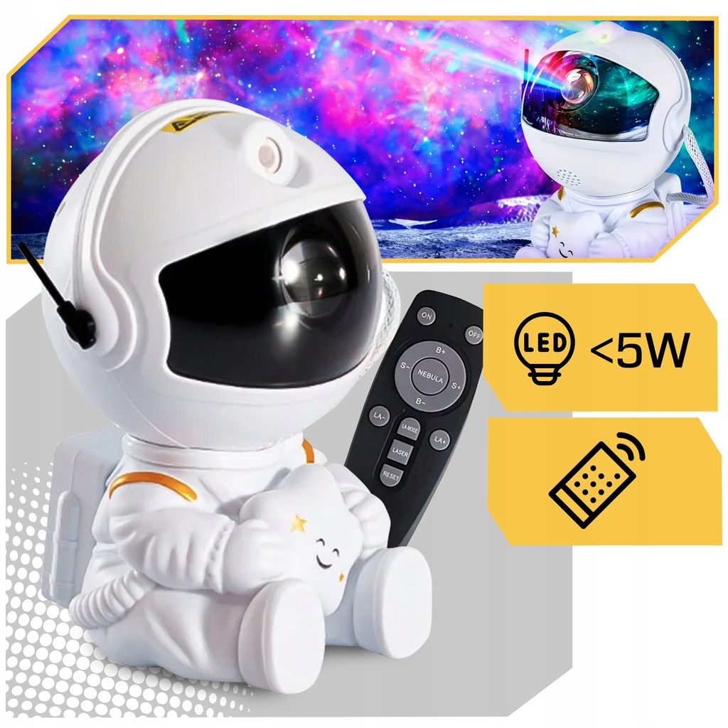 ASTRONAUTA PROJEKTOR GWIAZD Dla Dzieci Lampka Nocna Rzutnik LED Laserowy Kod producenta astronauta gwiazdy dla dzieci nieba pilot led